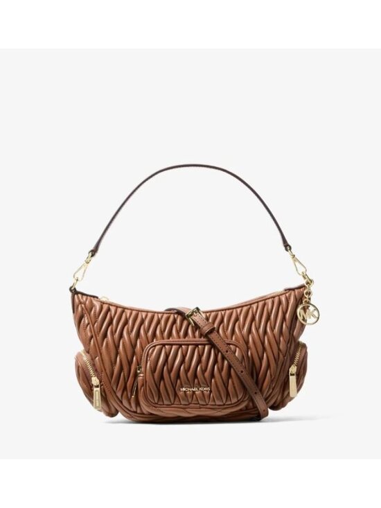 Michael Kors Collection Handbags - Michael Kors Women's Bag Merritt Matelasse Convertible Crossbody Bag Brown NWT